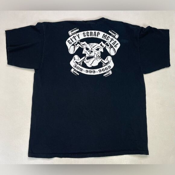 City Scrap Metal Graphic T-shirt Men XXL Black Short Sleeve - Picture 1 of 5